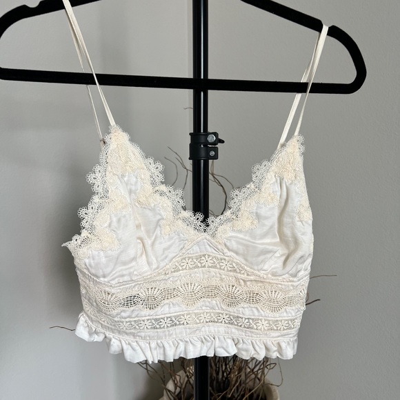 Zara Tops Zara Cream Lace Bralette Crop Top Poshmark